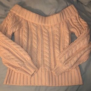 Pink Off the shoulder Sweater